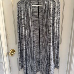 Ink Love and Peace Gray Striped Women's Duster Sweater